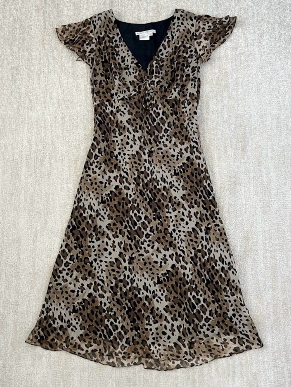 Maggy London Brown Leopard Midi Dress